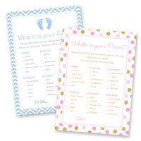 Baby Shower Games What's In Your Purse Cards