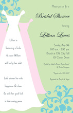 Bridal Dress Special Day Green Bridal Shower Invites