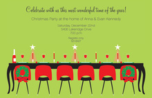 Festive Holiday Dinner Party Invitations