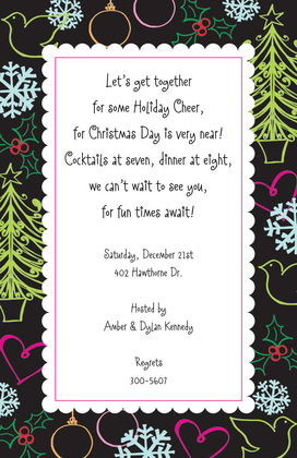 Abstract Hijinks Holiday Invitations