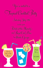 Fun Watercolor Cocktails Shower Invitations