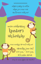 Two Monkeys In Bounce House Invitations