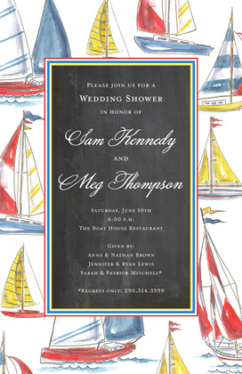 Artistic Sailing Boats Invitation