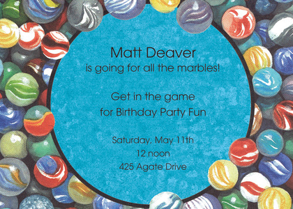 Modern Kids Colorful Marbles Invitation