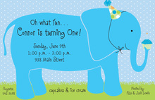 Elephant Boy Birthday Invitations