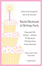 Charming Pink Sparkler Candle Birthday Invitations