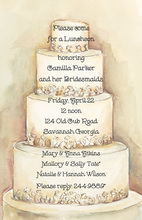 Pink Swirl Wedding Cake Aqua Couple Wedding Invites