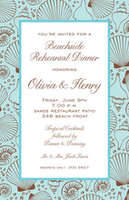 Tropical Shell Aqua Seahorse Beach Wedding Invitations