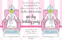 Wild Aqua Spa Sleepover Birthday Party Invitations