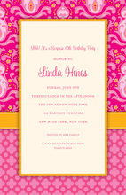 Pink Damask Bridal Invitation