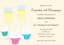Bubbles Champagne White Polka Dot Invitations