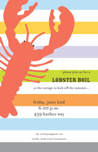 Navy Stripes Lobster Dinner Party Fill-in Invitations