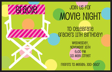 Movie Party Large Text Block Birthday Invitations