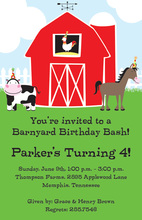 Traditional Barnyard Animals Invitations