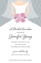 Modern Mint Bouquet Girls Bridal Shower Invitations