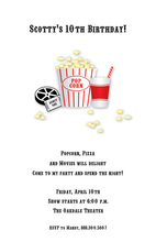 Popcorn Movies Star Party Invitations