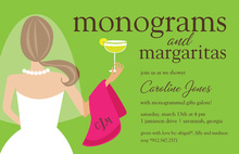 Monograms Margaritas Classy Cocktail Invitations