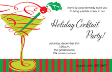 Festive Martini Glee Holiday Invitations