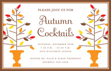 Falling Leaves Red-Brown Tones Fall Invitations