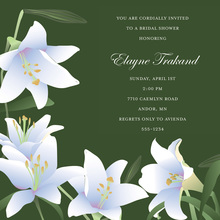 Modern Lilies Classy Forest Green Square Invitations