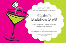 Trendy Five Cocktails Pink Charcoal Party Invitations