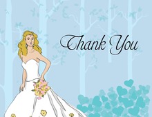 Whimsical Fairy Tale Blonde Bride Thank You Cards