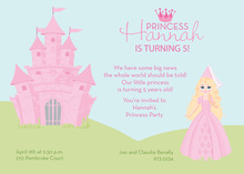 Chevrons Polka Dots Princess Party Banner Invitations