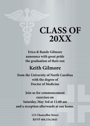 Green Medical School Graduation Invitations