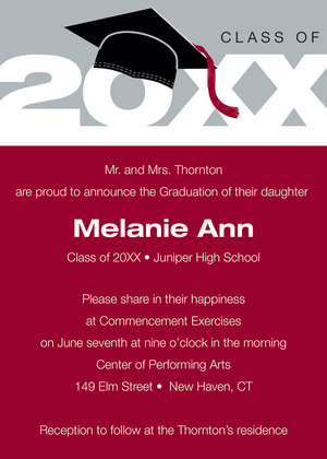 Special Red White Graduation Announcements