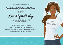 African American Tiara Bachelorette Invitations
