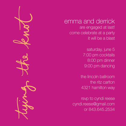 Tying The Knot Purple Square Invitations
