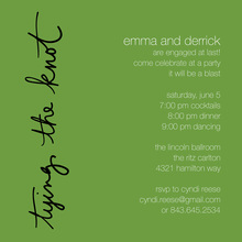 Tying The Knot Green Square Invitations