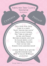 Alarm Clock Shower Pink Invitations