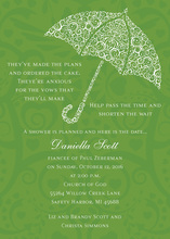 Green Lime Umbrella Love Square Wedding Invitations