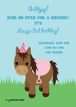 Cute Pink Birthday Pony Invitations