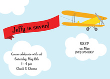 Airplane Pulling Birthday Banner Invitation