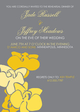 Abstract Yellow Floral Grey Wedding Shower Invitations