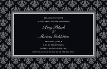 Elegant Vine Frame Black Formal Wedding Invitations