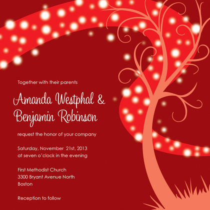 Whimsical Night Swirl Lime Square Wedding Invites