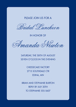 Medium Blue Border Blue Corporate Shower Invitations