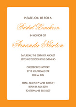 Orange Border White Invitation