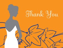 Wonderful Bride Orange Thank You Cards