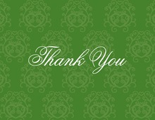 Elegant Swirl Green Thank You Cards