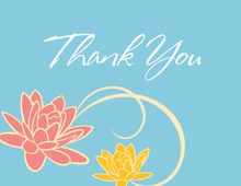 Floral Breeze Blue Thank You Cards