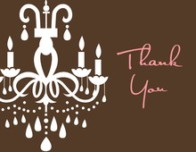 White Chandelier Chocolate Thank You Cards