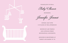 Pink Elephants Rustic Baby Shower Invitation