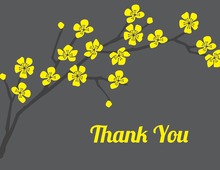 Classic Yellow Cherry Thank You Cards
