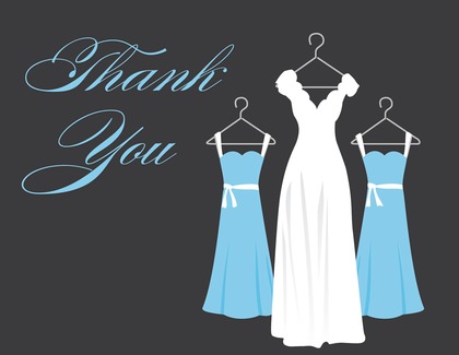 Green Background Dresses Thank You Cards