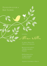 Song Bird Blue Flowers Invitations