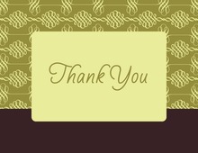 Trendy Green Damask Border Thank You Cards